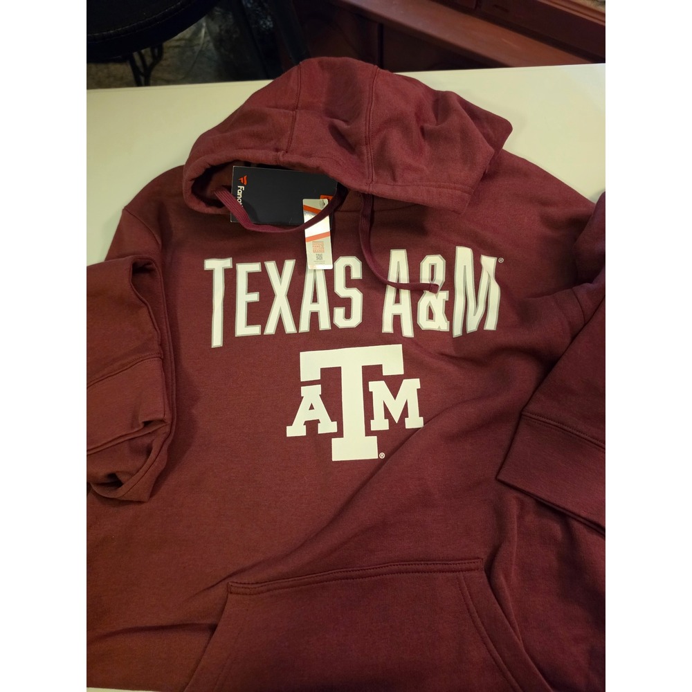 Fanatics Texas A&M Aggies Hoodie Maroon Fleece Sweatshirt Mens Large NWT